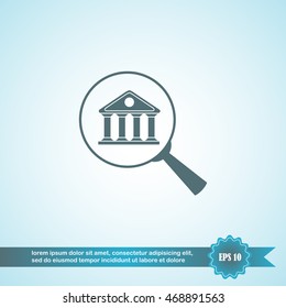 Lupe. Search bank, icon