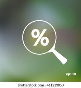 Lupe. Search discount, percent, icon