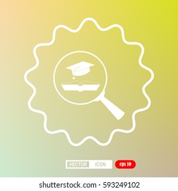 Lupe. Search education, icon, vector