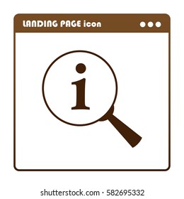 Lupe. Search , instruction, icon for the landing page