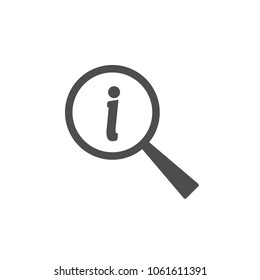 Lupe. Search instruction. Vector illustration. Magnifying glass, information icon.
