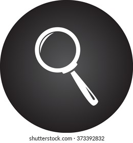 Lupe simple icon on colorful round background