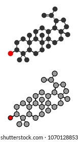 Lupeol molecule. Stylized 2D renderings.