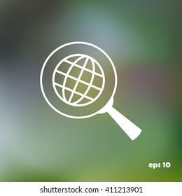 Lupe.Search globe, icon, vector