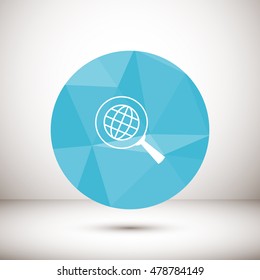 Lupe.Search globe, icon, vector