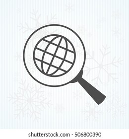 Lupe.Search globe, icon, vector