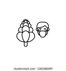 Lupine, allergic icon. Element of problems with allergies icon. Thin line icon for website design and development, app development. Premium icon