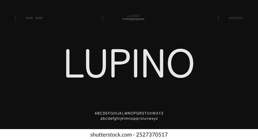 Lupino creative modern alphabet. Typography with modern regular and number. minimalist style fonts set. vector illustration