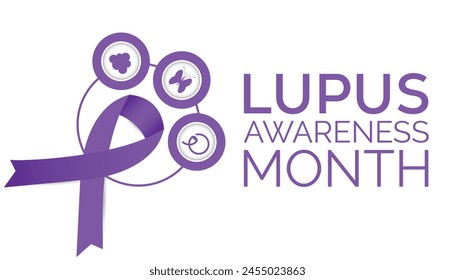 Lupus Awareness Month observed every year in May. Template for background, banner, card, poster with text inscription.