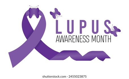 Lupus Awareness Month observed every year in May. Template for background, banner, card, poster with text inscription.