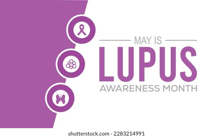 Lupus Awareness Month observed in May. banner design template Vector illustration.