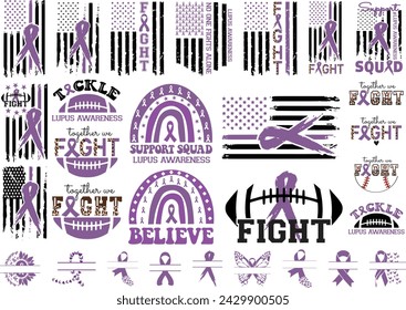 Lupus, Lupus Awareness, Nobody Fights Alone In May Wear Purple, Purple Ribbon, Lupus Cut Files, Lupus Warrior
