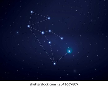 Lupus constellation in night sky