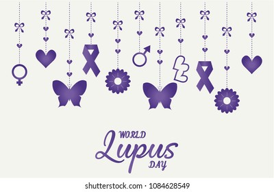 Lupus Day card or background. vector illustration.