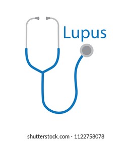 lupus word and stethoscope icon- vector illustration