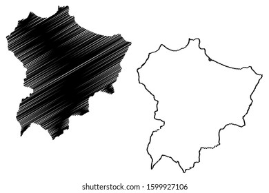 Luquillo municipality (Commonwealth of Puerto Rico, Porto Rico, PR, Unincorporated territories of the United States) map vector illustration, scribble sketch Luquillo map