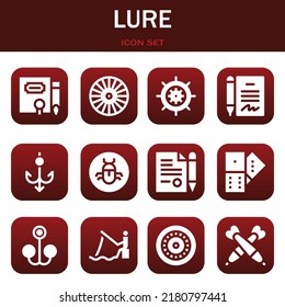 lure icon set. Vector  illustrations related with Contract, Wheel and Wheel