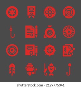 lure web icons. Wheels and Contract, Dart and Wheel symbol, vector signs