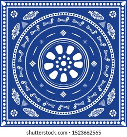 Lurji supra. Georgian traditional ornaments. Vector Ornament With Caucasian Motifs. Vector, Illustration