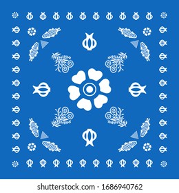 Lurji supra. Georgian traditional ornaments. Vector Ornament With Caucasian Motifs. Vector, Illustration