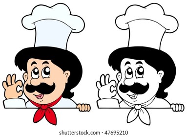 Chef de dibujos animados - ilustración vectorial.