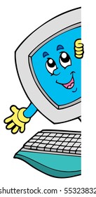 Computadora de dibujos animados que acecha - ilustración vectorial.