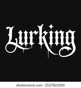 Lurking Halloween text Typography Scarry Horror vector transparent background