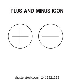 icono plus y menos vector en el estilo de diseño moderno para sitio web y aplicación móvil