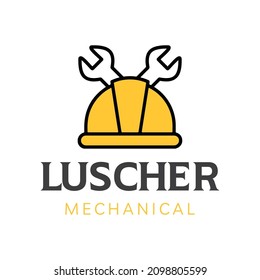 Luscher Mechanical Logo Templet.Mechanical Logo Design.Mechanical Company Logo.