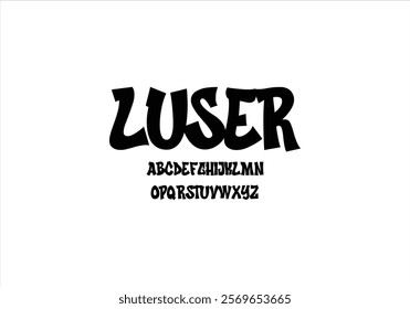 LUSER font for logo and headline. Isolated vector typeset