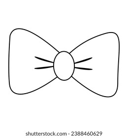 Lush bow, doodle style flat vector outline for coloring book