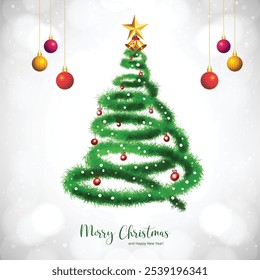 Exuberante árbol de Navidad con adornos, conos de pino y luces de hadas | Acogedora ilustración de Festiva para temas de invierno y proyectos de temporada