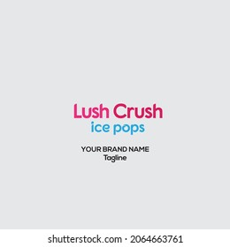 Lush Crush vector logo, ice pops logo, ice cream logo