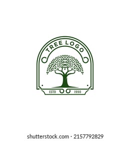 lush and easy to recognize and remember tree logo on white background