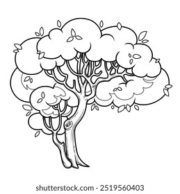 Lush foliar graceful tree isolated on white background. Image produced without the use of any form of AI software at any stage.