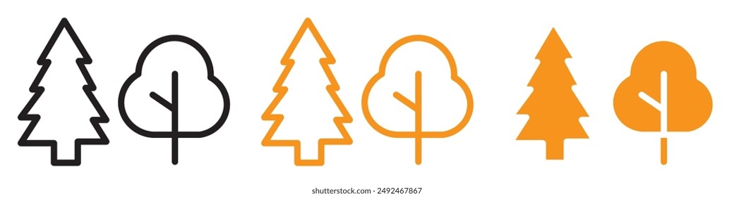 Lush Forest and Park Trees Icon for Environmental and Nature Graphics Crucial for Representing Green Spaces and Ecological Conservation