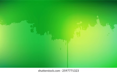 Lush gradient of verdant hues evokes nature's vibrancy with an organic dripping effect, creating a serene and captivating abstract composition perfect for backgrounds