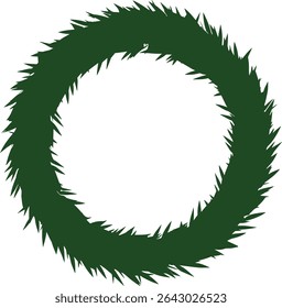 Lush green bamboo stalks artfully arranged in a circular wreath. Isolated on a pure white background, ideal for design projects needing a natural, eco-friendly element.