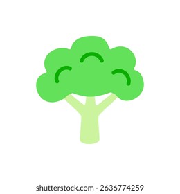 A lush green broccoli icon with a bold stalk and bushy top, rendered in flat design. Great for organic, vegetarian, or kids’ food illustrations.
