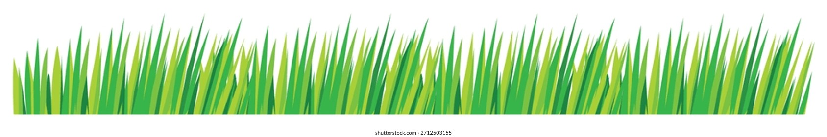 Ilustración sin fisuras de borde de hierba verde exuberante.