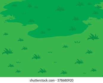 The lush green Grass lawns under Tree vector