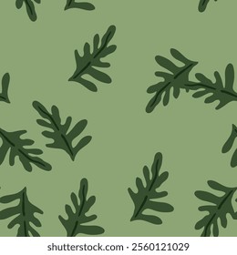 Lush green leaves and exotic plants in a seamless pattern, ideal for vibrant summer textiles and nature-inspired wallpapers.