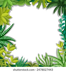 Lush green leaves forming a square border