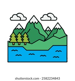 Lush green mountains with pine trees representing natural beauty and scenic landscapes