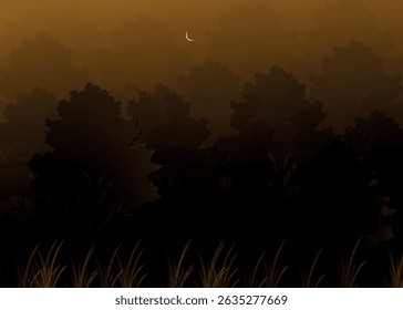 Lush Green Rainforest Landscape with Mist and Wild Nature 