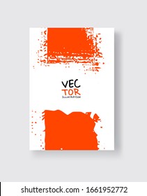 Lush Lava ink brush stroke on white background. Minimalistic style. Vector illustration of grunge element stains.Vector brushes illustration.