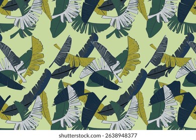 lush leaves with a beach paradise vibe, ideal for Textile and resort branding., summer projects And Luxury Branding 