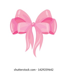 Lush ribbon bow. Vector illustration on white background.
