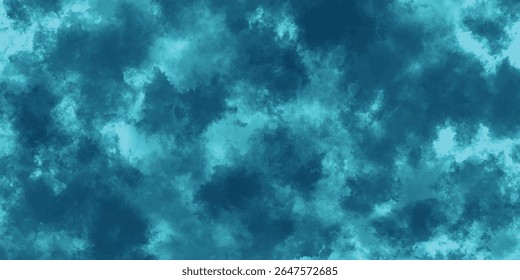 Lush Swirls of Turquoise and Blue Mist Converging in a Serene Abstract Form

