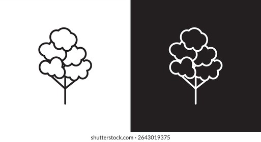 Lush tree icon. Simple tree icon vector. Icon of tree and leaf, Botanical icon, Tropical vector illustration in transparent and black background. 